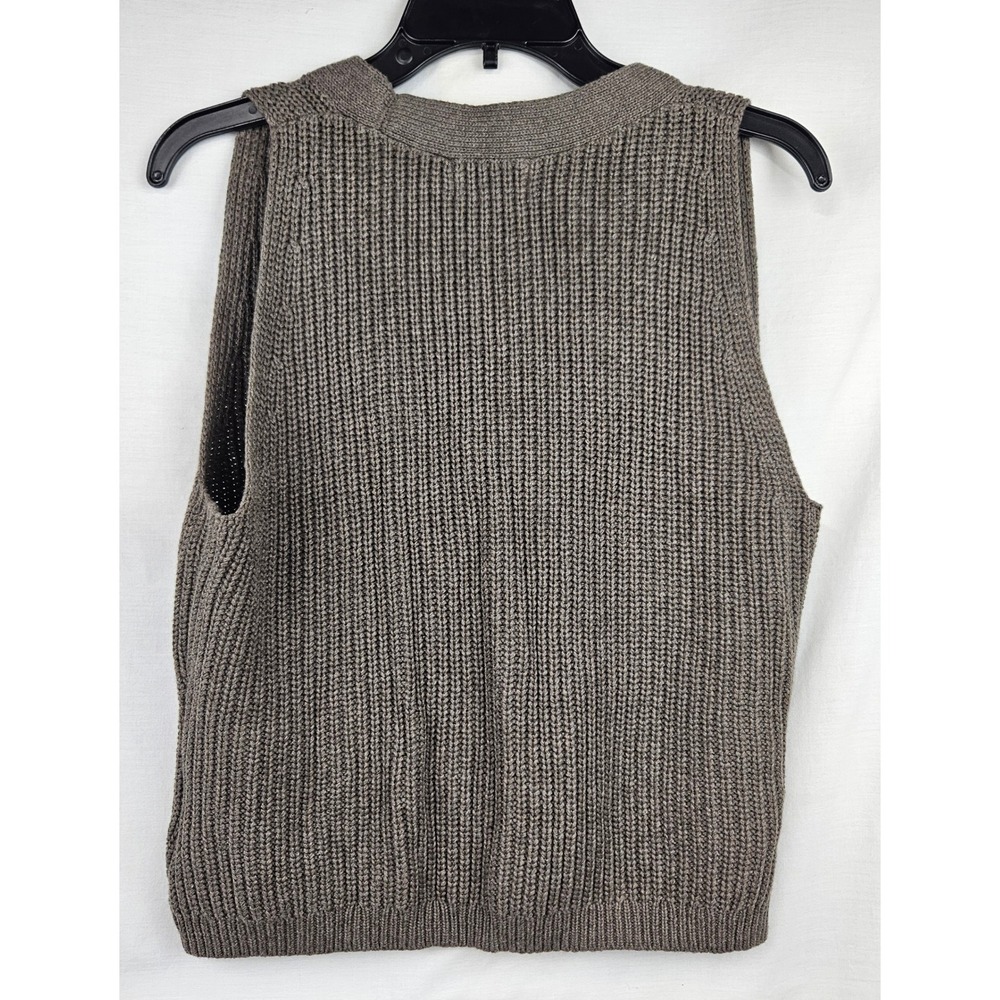 Universal Thread Womens Brown Cotton Shaker Stitch Button Front Sweater Vest L - Picture 2 of 4